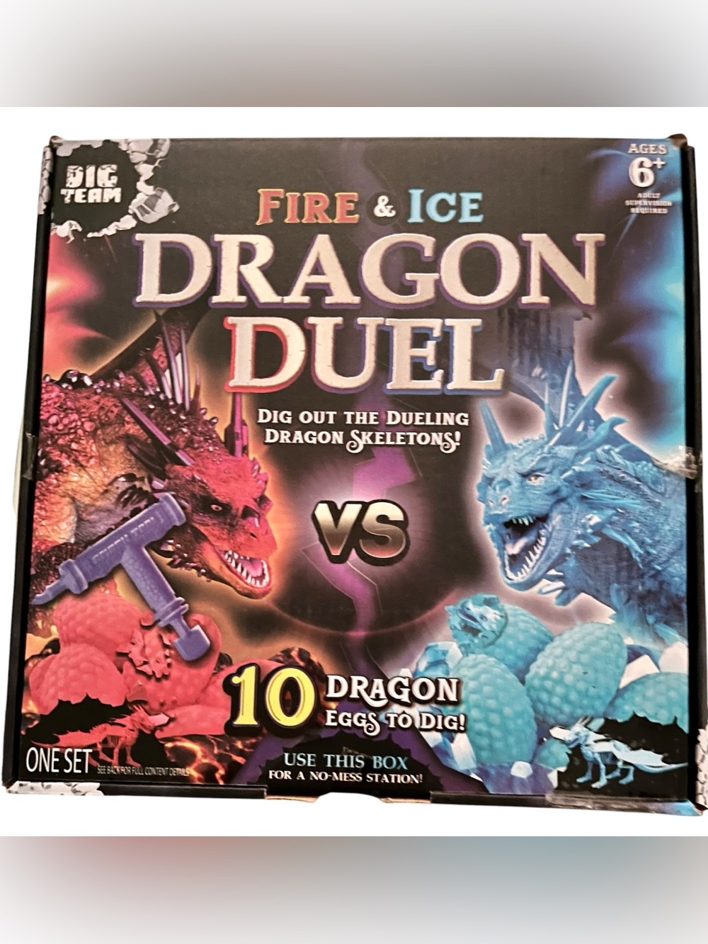 Fire & Ice Dragon Duel Dig Kit - Blue and Red Dragons